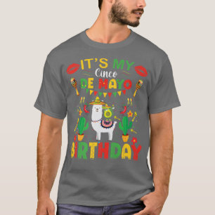 Min Cinco De Mayo Birthday Meican llama-dabbing T Shirt
