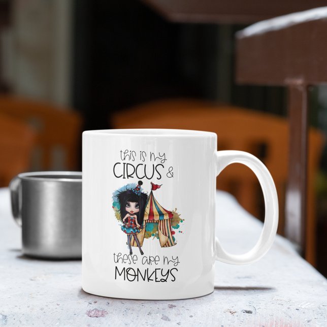 Min cirkus Mina apor är ironskt funny Kaffemugg (Skapare uppladdad)
