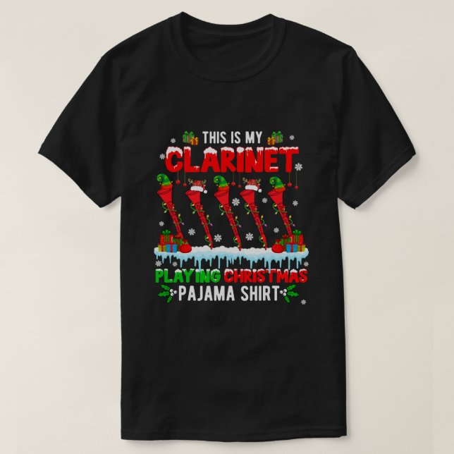 Min Clarinet spelar jultomten Pajama Group T Shirt (Design framsida)