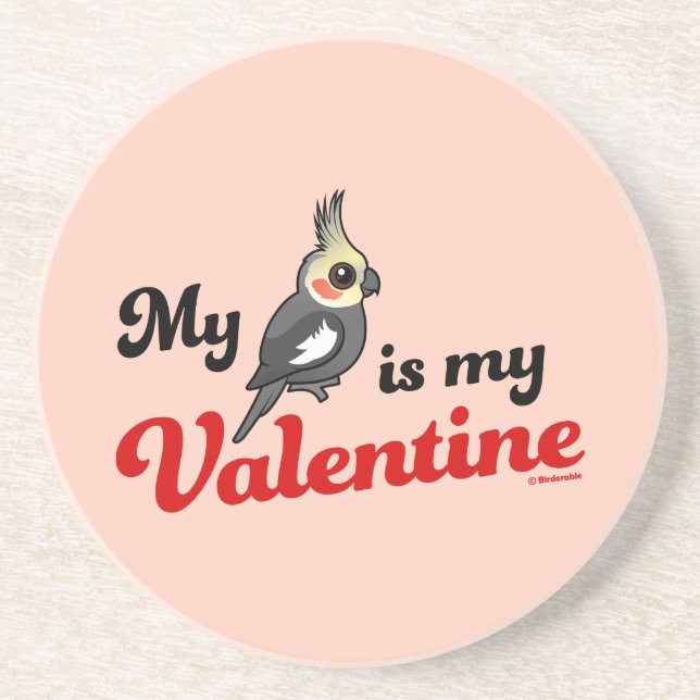 Min Cockatiel är min valentin Underlägg Sandsten (Framsidan)