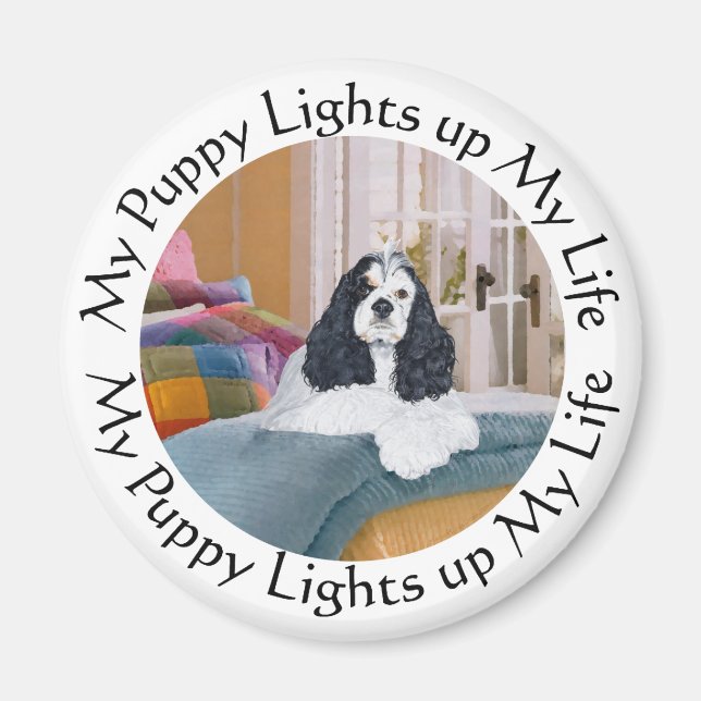 Min Cocker Spaniel lyser upp mitt Liv Magnet (Framsidan)