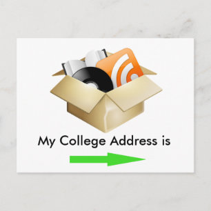 Min collegeadress kungörelse vykort