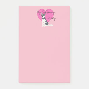 Min Coola Husky i Rosa Post-it Block