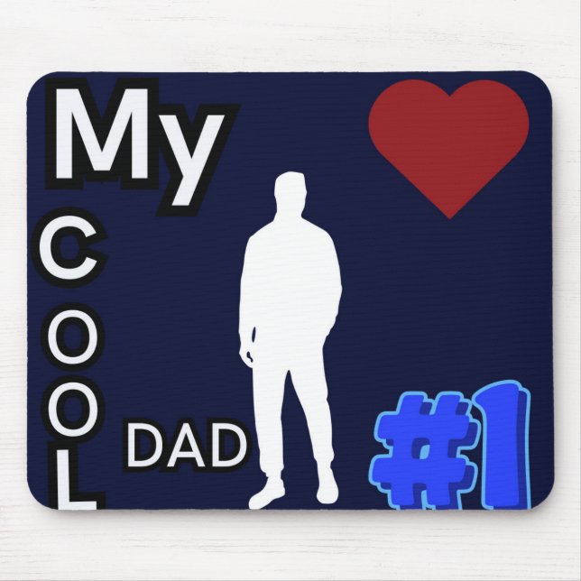 Min Coola Pappa #1 Mörk blått musknapp Musmatta (Framsidan)