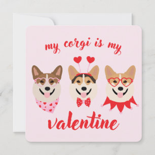 Min Corgi Är Min Alla Hjärtans Dag Julkort