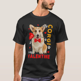 Min Corgi Är Min Alla Hjärtans Dag Söt Hund Håller T Shirt