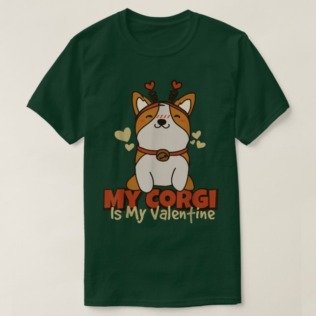 Min Corgi är min Valentine, Corgi Owner T Shirt (Design framsida)