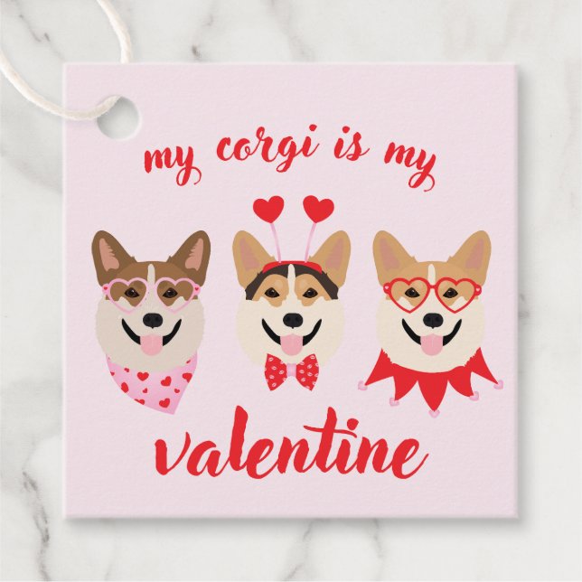 Min Corgi är min Valentine Gåvor Etiketter (Framsida)