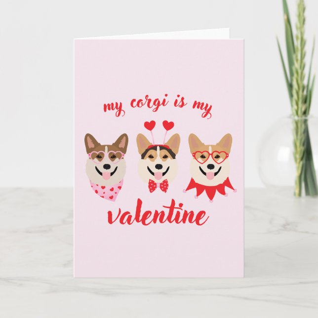 Min Corgi är min Valentine Helgkort (Framsida)