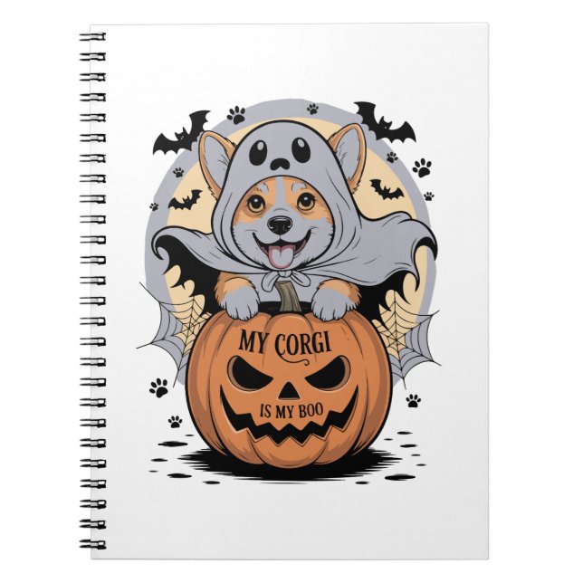 Min Corgi är My Boo Halloween Anteckningsbok (Framsidan)