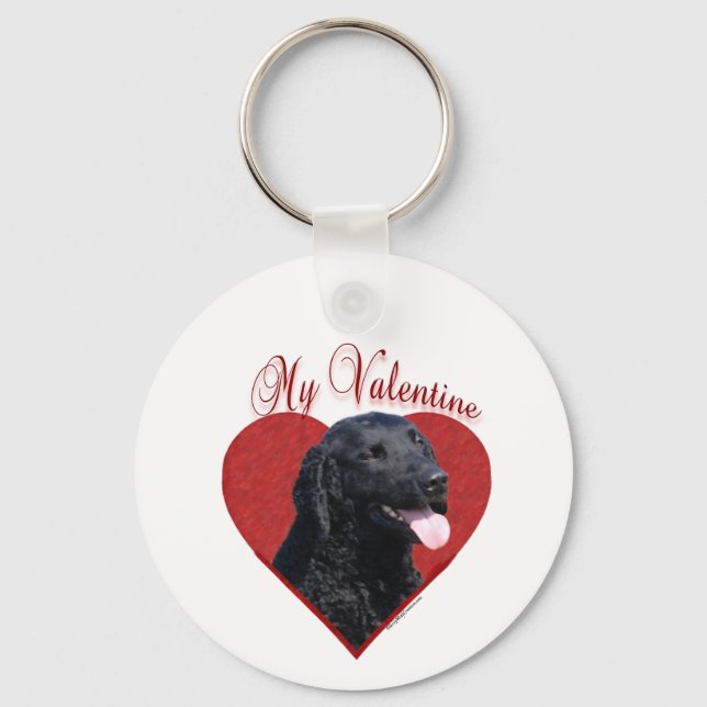 Min Curly-Jackat Retriever Valentine Nyckelring (Framsida)