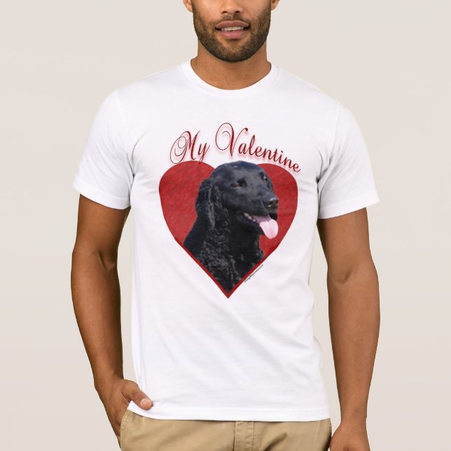 Min Curly-Jackat Retriever Valentine T-shirt (Framsida)