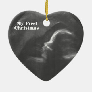 Min customisable babybildläsning för första jul julgransprydnad keramik