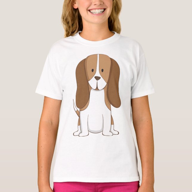 Min Cute Brown och White Puppy T Shirt (Framsida)