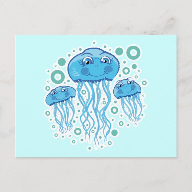 Min Cute Jellyfish - vykort (Framsida)