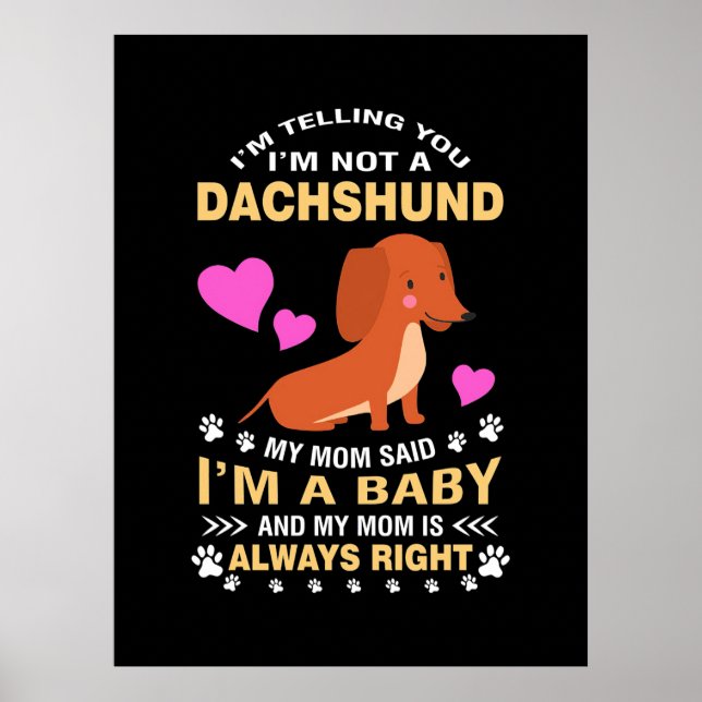 Min Dachshund är min Baby Poster (Framsidan)
