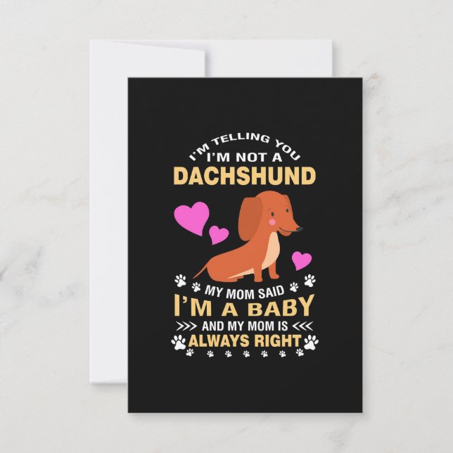 Min Dachshund är min Baby Tack Kort (Framsida)