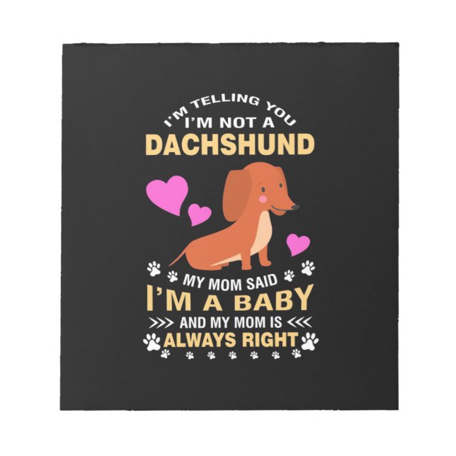 Min Dachshund Är Min Bebis Anteckningsblock (Framsida)