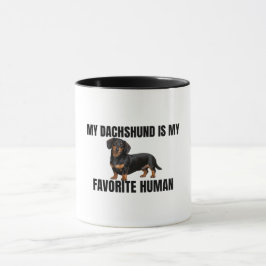 Min Dachshund Är Min Favoritmänniska Mugg