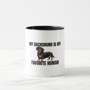 Min Dachshund Är Min Favoritmänniska Mugg