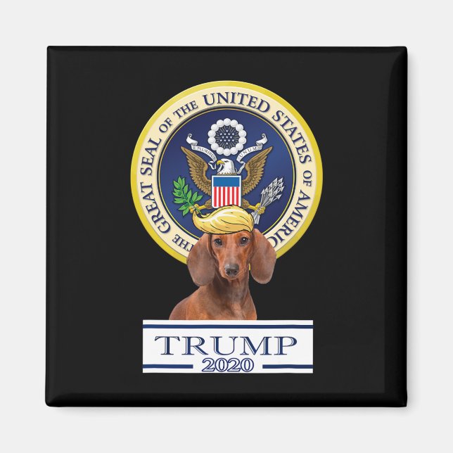 Min Dachshund för Trump  Magnet (Framsidan)