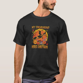 Min Dachshund Rides Pistol Hund älskare Party Hall T Shirt