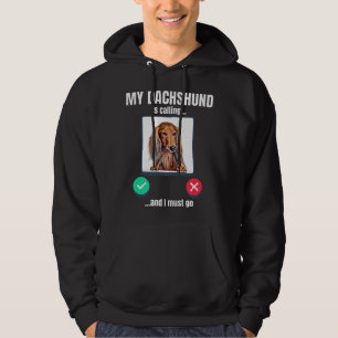 Min Dachshund ringer och jag måste gå länge. Hoodie