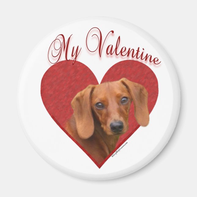 Min Dachshund Valentine Magnet (Framsidan)