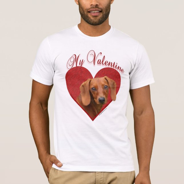 Min Dachshund Valentine T-shirt (Framsida)