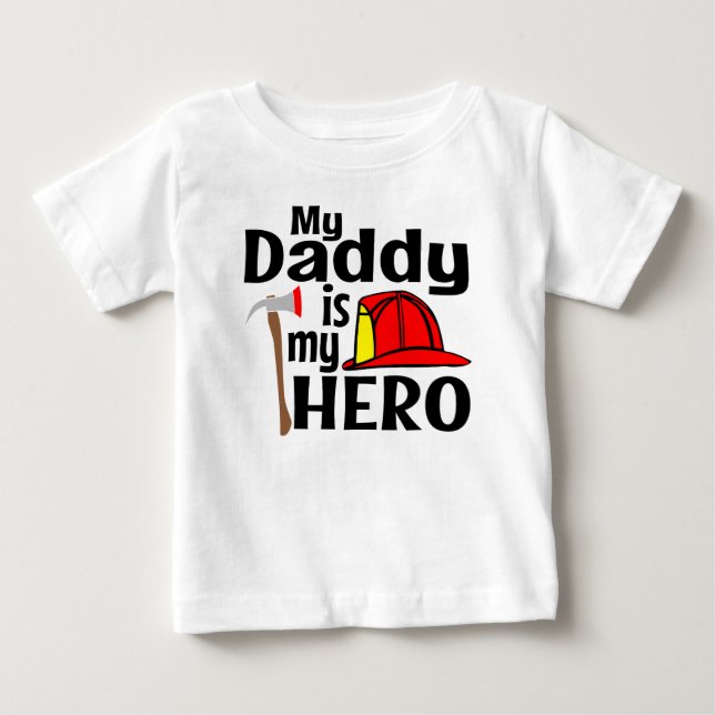 MIN DADDY ÄR MIN HERO FIREMANS SOM T SHIRT (Framsida)