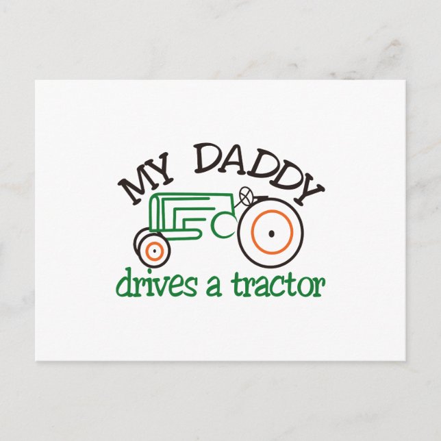 Min Daddys Tractor Vykort (Framsida)