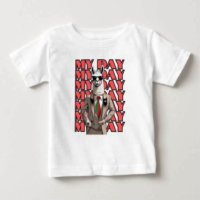 Min dagsllama i Gucci Inspo Red Black Beige Design T Shirt (Framsida)