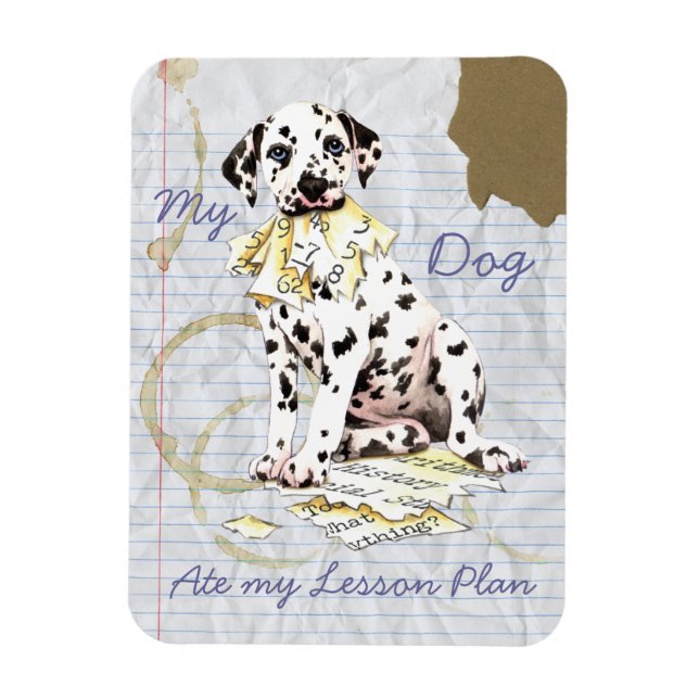 Min Dalmatian Ate Min lektonplan Magnet (Vertikal)