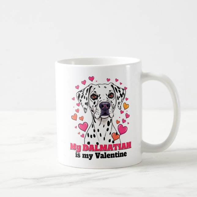Min Dalmatien är Min Valentine Hund Cute Funny Kaffemugg (Höger)