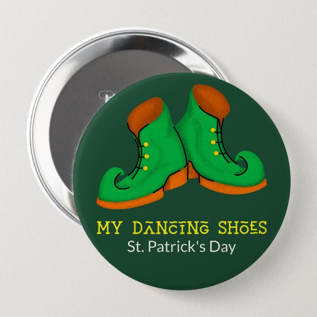 Min dansskor St. Patrick's Day-knapp Knapp (Framsida & baksida)
