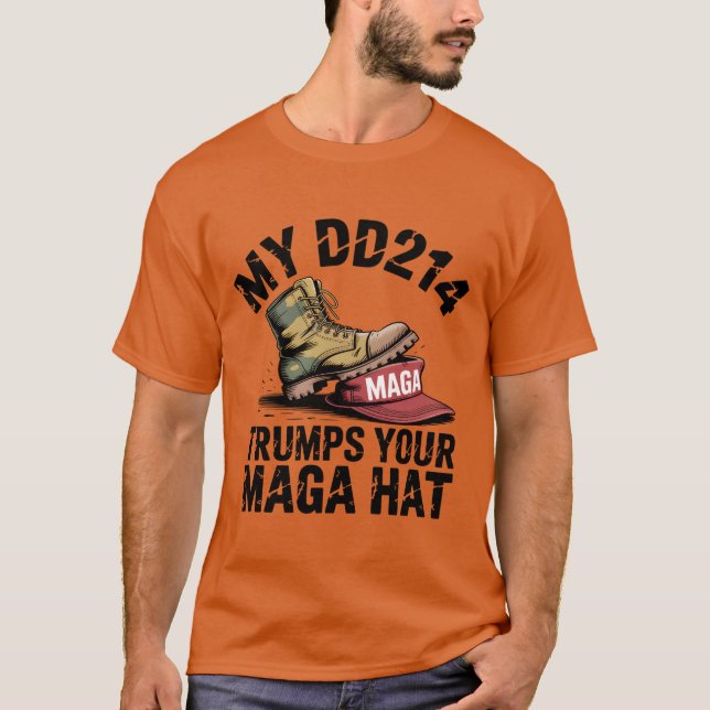 Min DD214 drar upp MAGA-Hat T Shirt (Framsida)