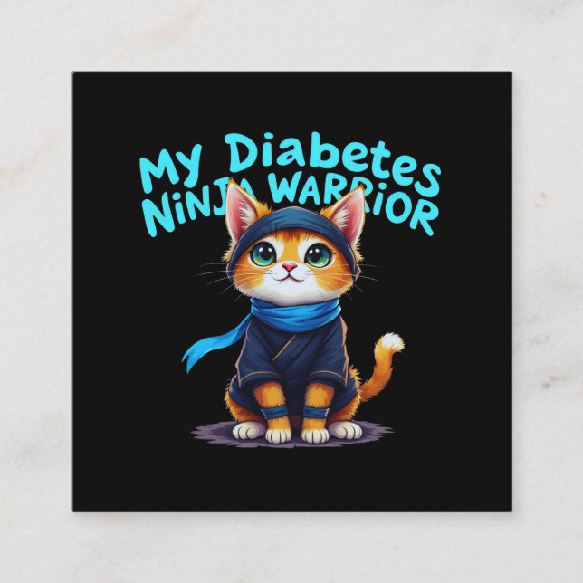 Min Diabetes Ninja Warrior Stong Fyrkantigt Visitkort (Framsida)