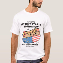 Min diet börjar i morgon som Amerika T Shirt