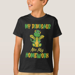 Min dinosaur åt mina läxor t shirt