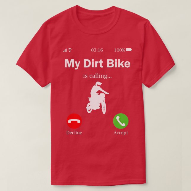 Min Dirt Bike ringer Dirt Bike Gift Motocross T Shirt (Design framsida)