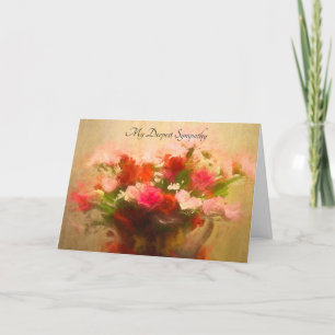 Min djupaste sympati med blommor helgkort