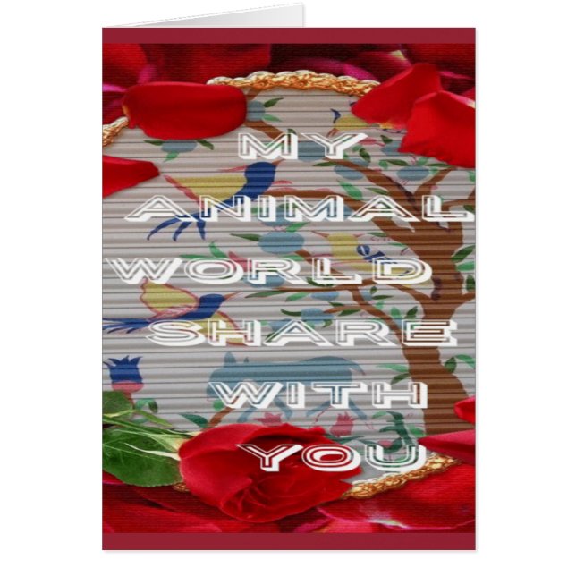 Min djurvärld: vacker Träd och fågeldesign Hälsningskort (Framsidan)