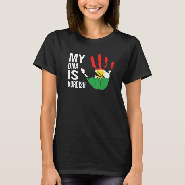Min DNA är kurdiska kurdiska Flagga Kurdiska Flagg T Shirt (Framsida)