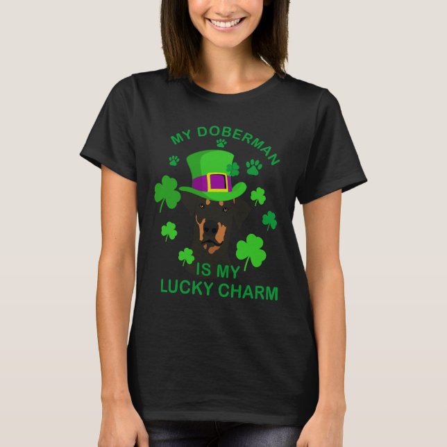 Min Doberman är min Lucky Charm T Shirt (Framsida)