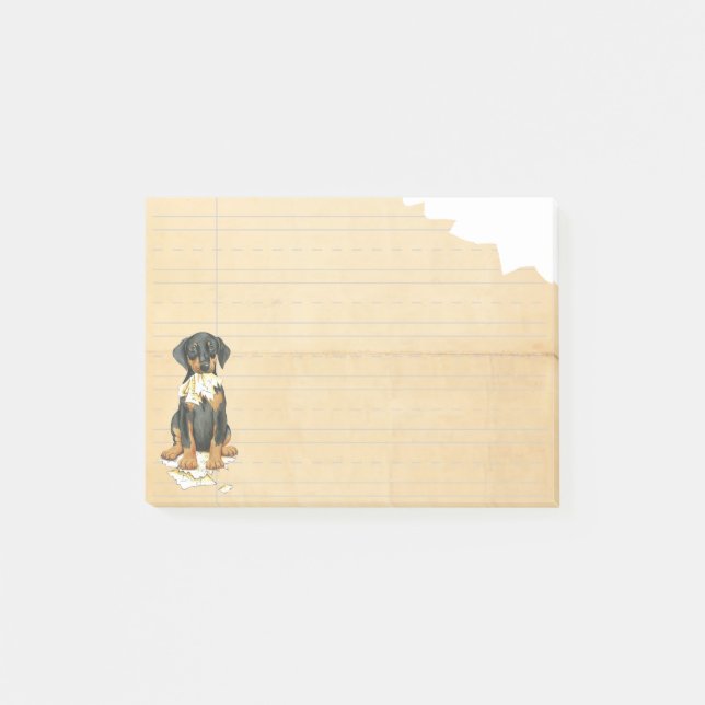 Min Doberman åt min läxa Post-it Block (Framsida)
