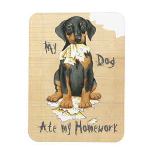 Min Doberman Ate Min hemläxa Magnet