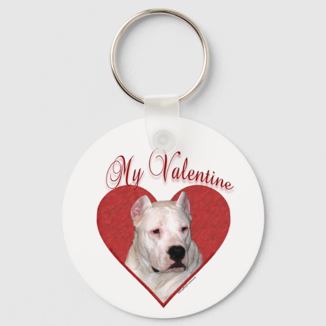 Min Dogo Argentino Valentine Nyckelring (Framsida)