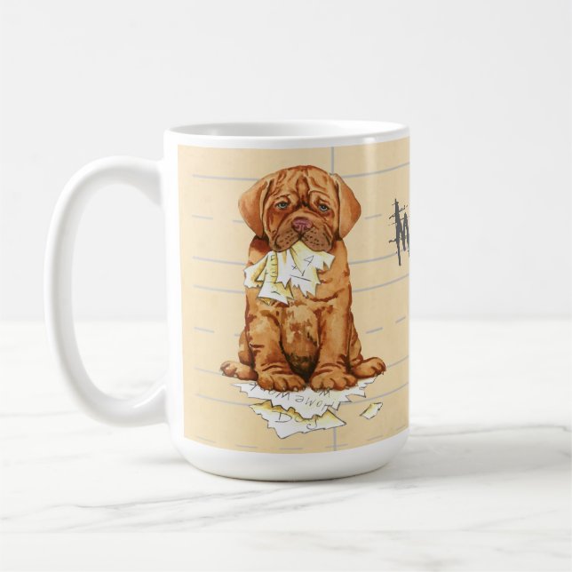 Min Dogue de Bordeaux Äta min läxa Kaffemugg (Vänster)