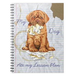 Min Dogue de Bordeaux Ate My Lesson Plan Anteckningsbok Med Spiral