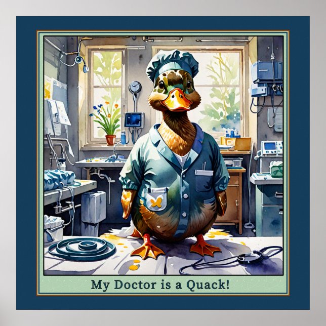 Min Doktor är en Quack Anka i Scrubs Poster (Framsidan)
